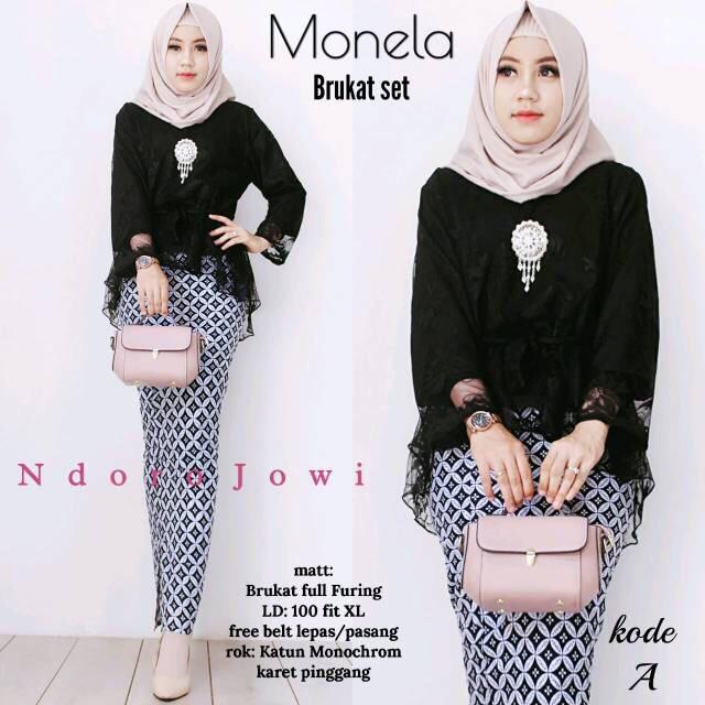 Kebaya Ndoro Jowi kebaya monela brokat Set Batik Solo Fashion Wanita Gamis Batik Modern model terbar