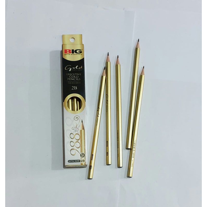 

(12 pcs) PENSIL 2B BIG GOLD PERPAK