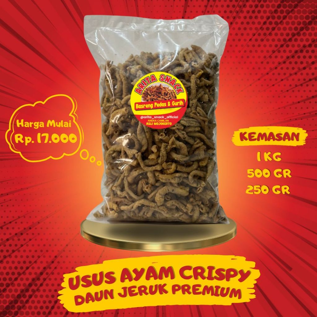 

Usus Ayam Crispy Original Daun Jeruk Arita Snack - 500gr 1KG