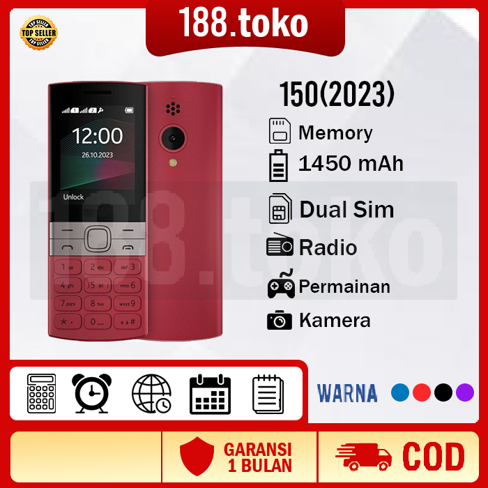 HP NOKIA 150 2023 (BARU)Kamera, Dual SIM [GARANSI 1 TAHUN]