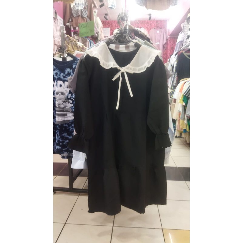 tunik model korea warna hitam dan pink murah