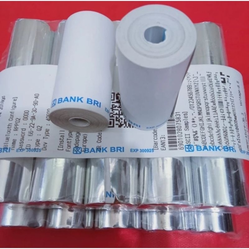 

Promo Kertas thermal logo BRI 58/57x30 full coreles paket 100 pcs / Struk kasir printer edc 58mm