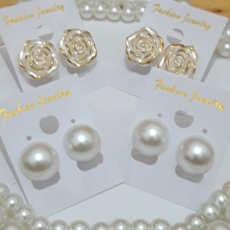 ANTING TUSUK BUNGA MAWAR | ANTING MUTIARA | ANTING STUD | Anting Bunga Korea| GIWANG MUTIARA | KERAB