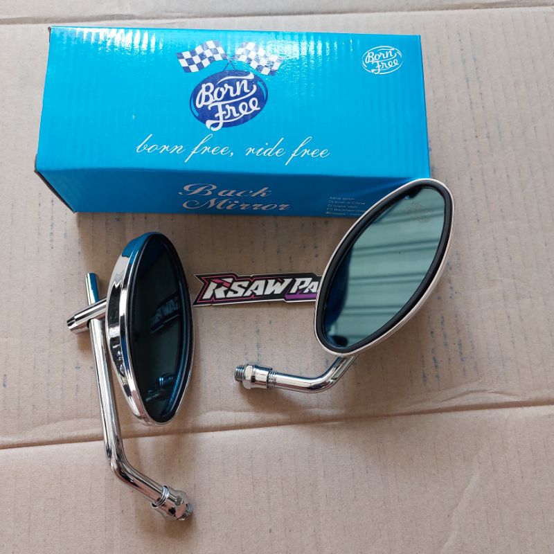 Spion model oval kaca biru drat 14 crome bornfree spion oval