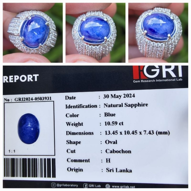 Natural Blue Sapphire Ceylon Srilanka Memo 10.59 crt