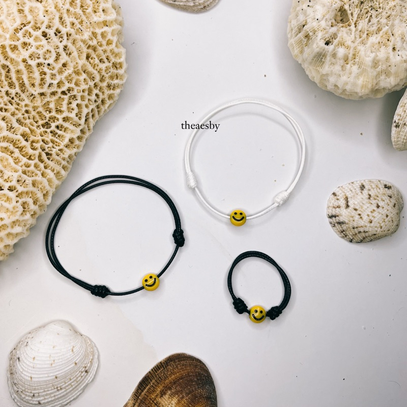 (TANPA PO) SMILE YELLOW SERIES, GELANG TALI SMILE, GELANG SENYUM, CINCIN SMILE, GELANG TALI COUPLE ,