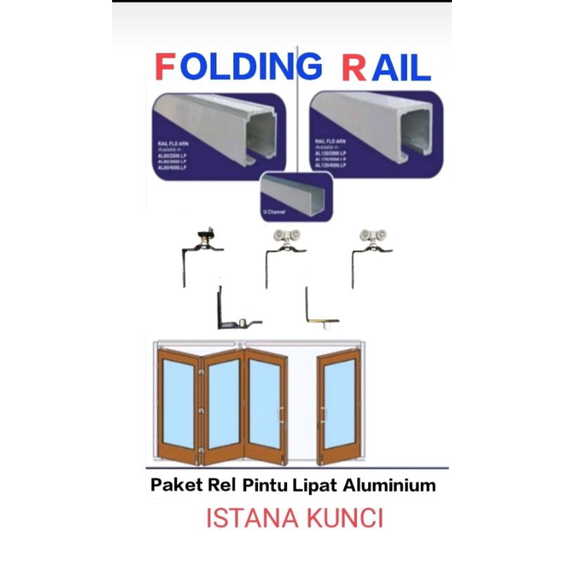 Rel Folding Door/Pintu lipat sliding Aluminium gantung