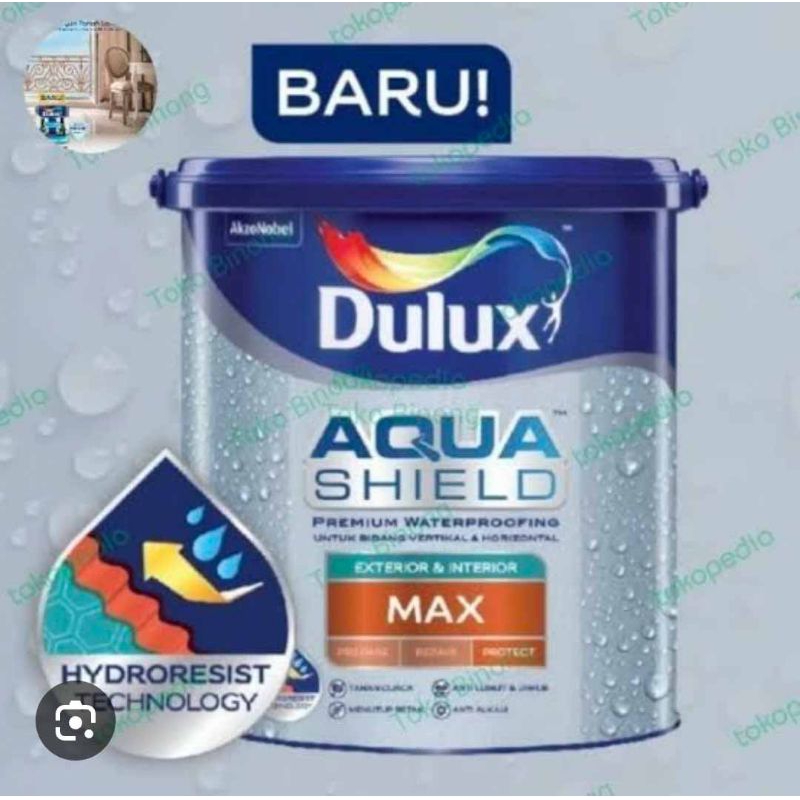 Cat Tembok Dulux Aquashield Max Waterproofing Exterior 20 KG Cat Anti Bocor PAKET