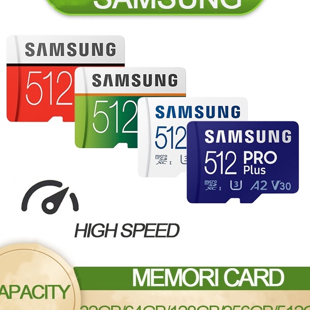 Baru Kartu Memori Samsung 32GB64GB128GB256GB512GB Ultra Kartu SD Memory Kartu TF Card Micro SD Card 