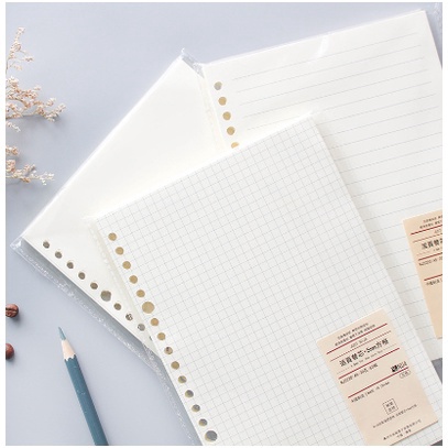 

DISCOUNT Zumoo Loose leaf A5 Refill Binder 6 LEMBAR Bookpaper 8 gsm GRID DOT RULED BLANK 2 Holes