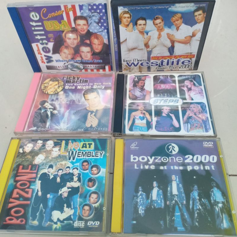 VCD live konser Boyzone, Westlife, Ricky Martin dan Steps