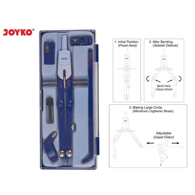 

Joyko Math Set MS-414 /Jangka Set Lengkap 1 Set 6Pcs