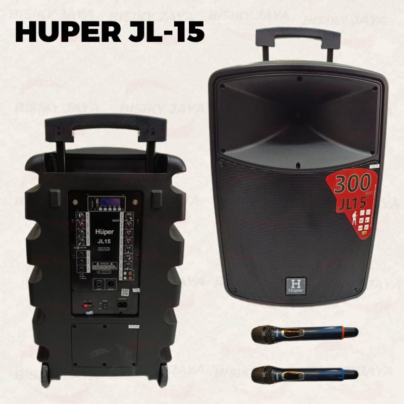 Speaker Portable 15 inch Huper JL15 Original Huper JL 15 Bluetooth Wireless Speaker Portable 15" Hup