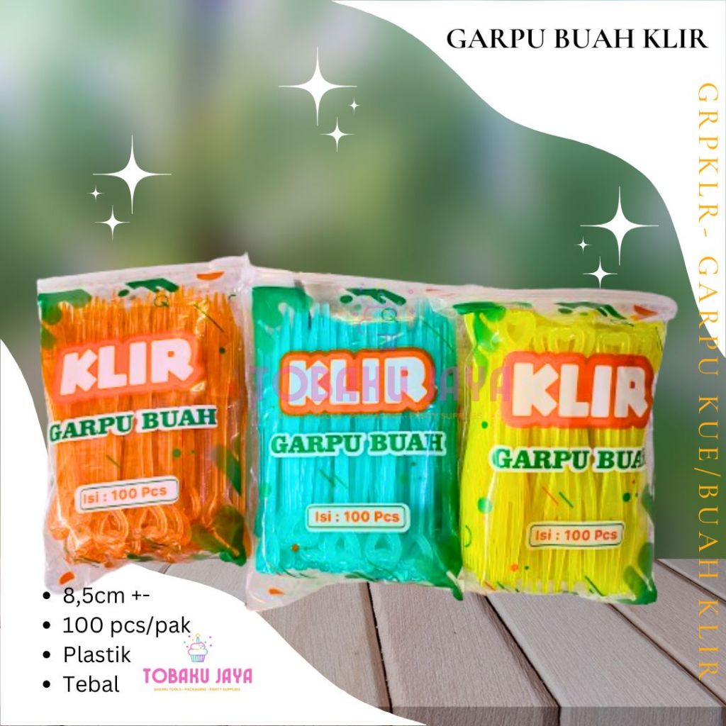 Garpu Kue Klir/ Garpu Plastik Klir/ Garpu Warna / Garpu Buah Klir/ Garpu Puding Klir / Garpu Plastik