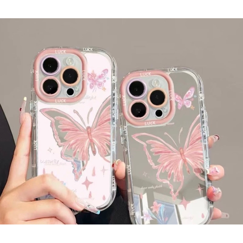 ( PENAWARAN KHUSUS TOKO BARU ) Case Cermin Kupu-Kupu Lucu Untuk Hp OPPO VIVO REALME
