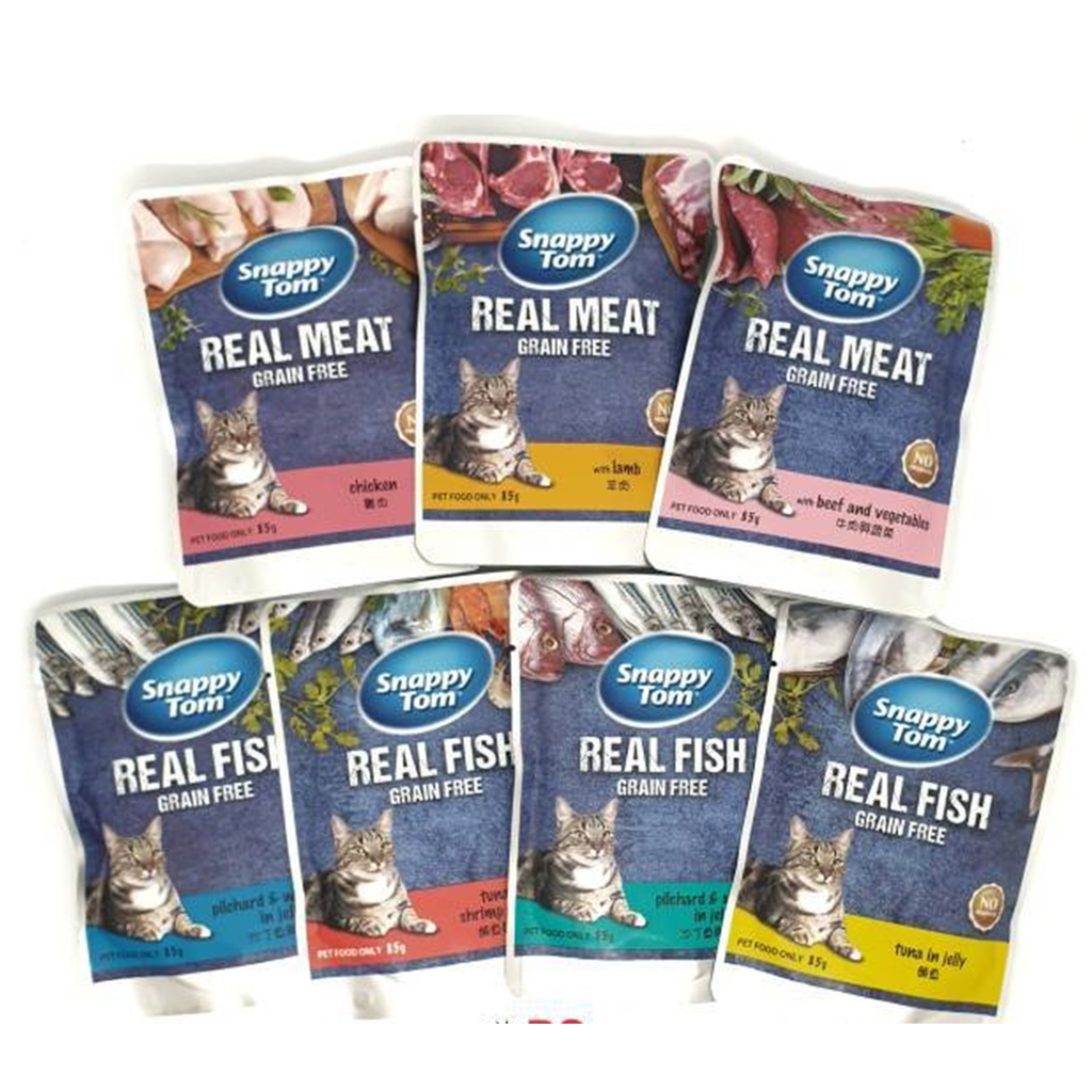 Makanan Kucing Snappy Tom Pouch 85gr - Wet Food Makanan Basah Sachet Snappy Tom