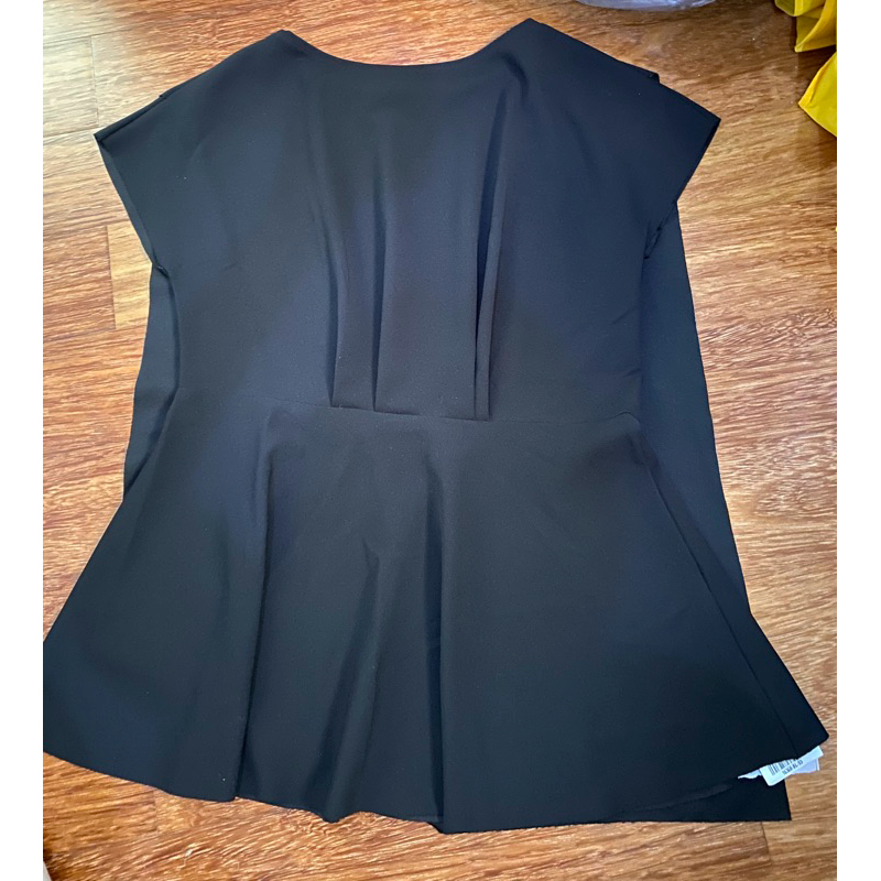 Mix&Max mix & max baju atasan blouse blus wanita permpuan formal tangan pendek jumbo all black hitam