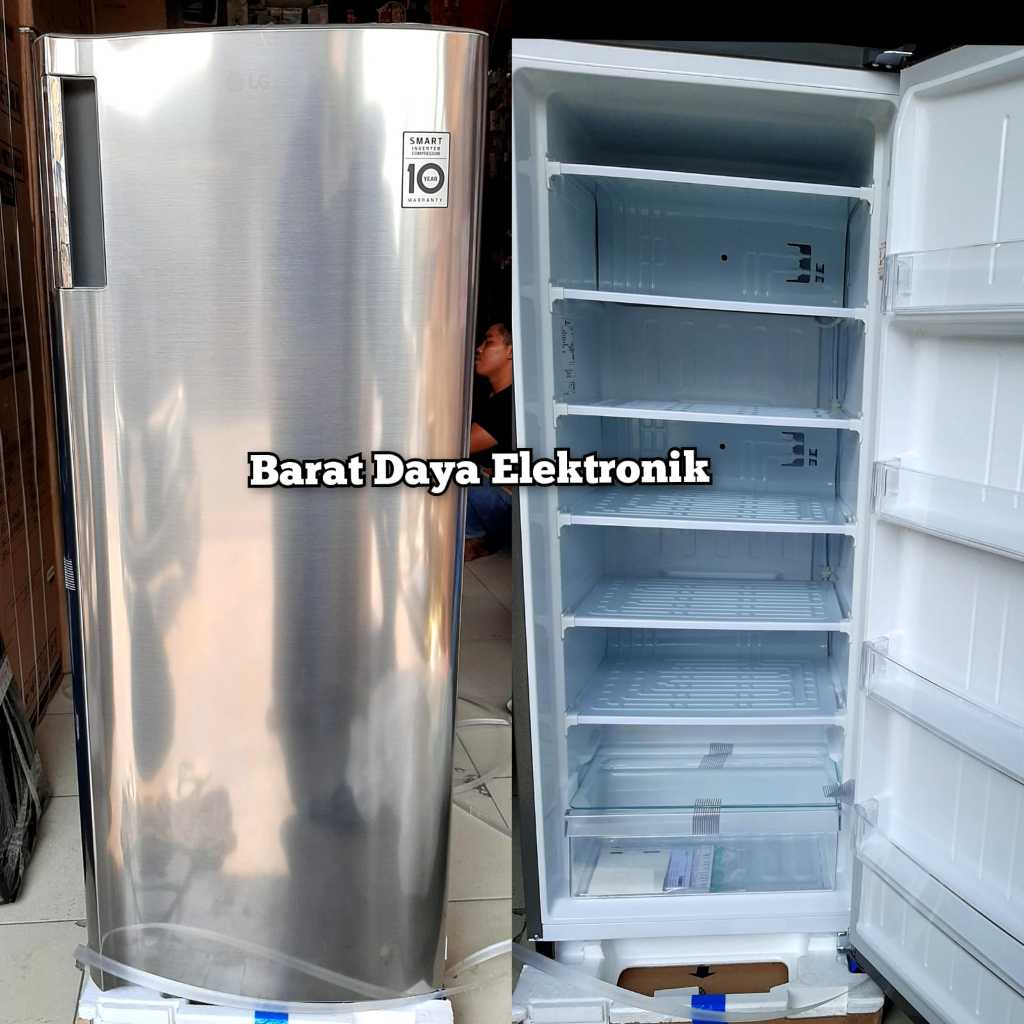 Freezer LG Freezer 6 Rak GN-INV304SL Inverter Kulkas Freezer Es Batu/ASI 6 Rak Low Watt Frizer Frise