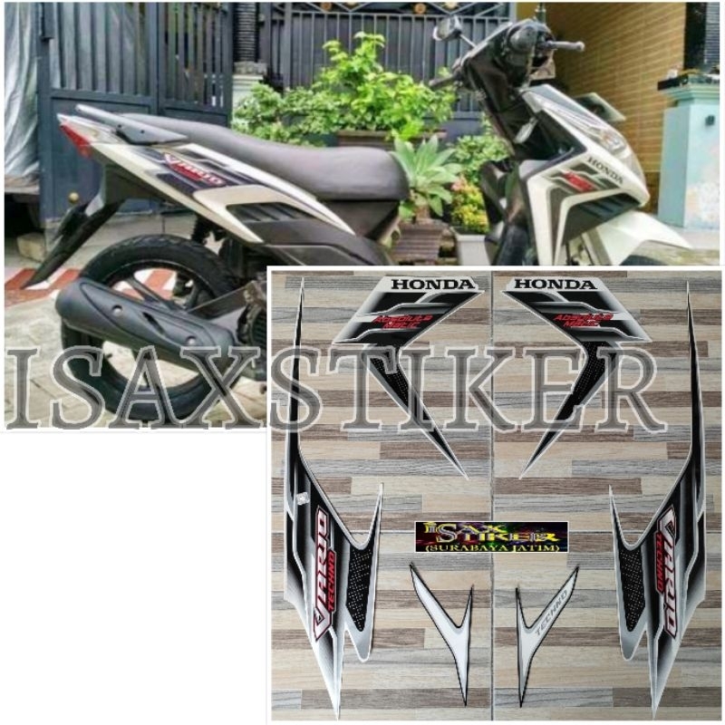 striping original Honda Vario techno 110 putih tahun 2010 2011