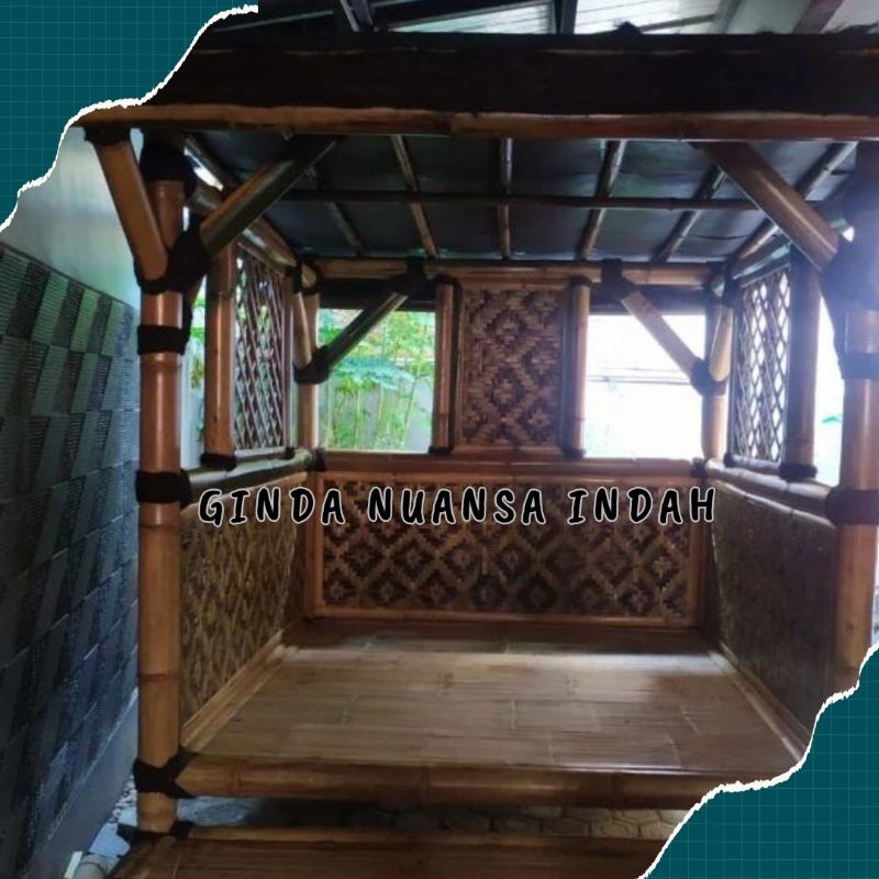 Saung Gazebo Minimalis Kayu Bambu Berkualitas