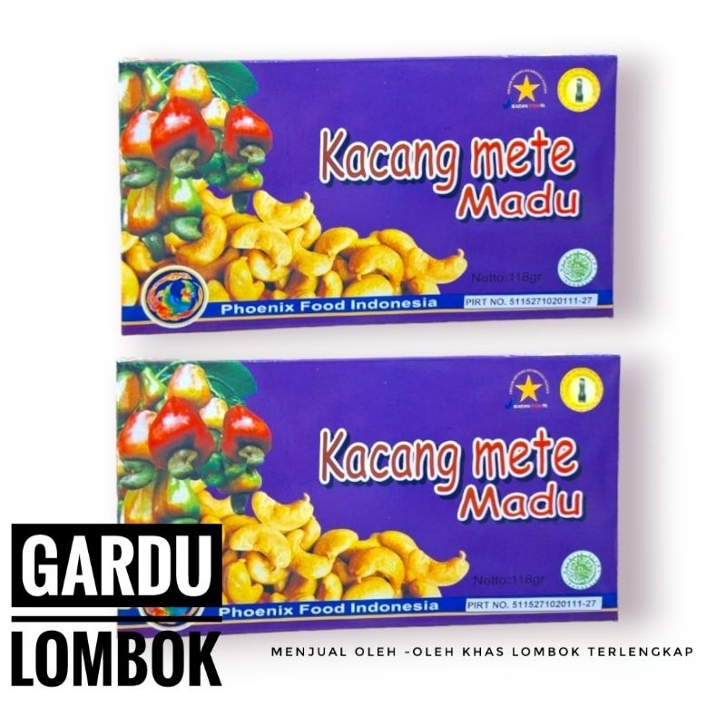 

Kacang Mete Madu phoenix kemasan Kotak 118 gr Khas Lombok