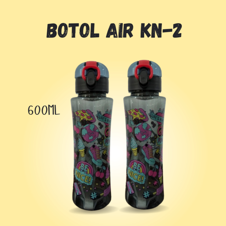 Botol AIR KN -2 600 ML | Botol Minum Lucu | Tempat Minum 600 ML | Tumbler air minum 600 ML