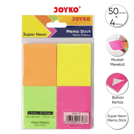 

Memo Stick Joyko MMS-31 50 Lembar x 4 Warna
