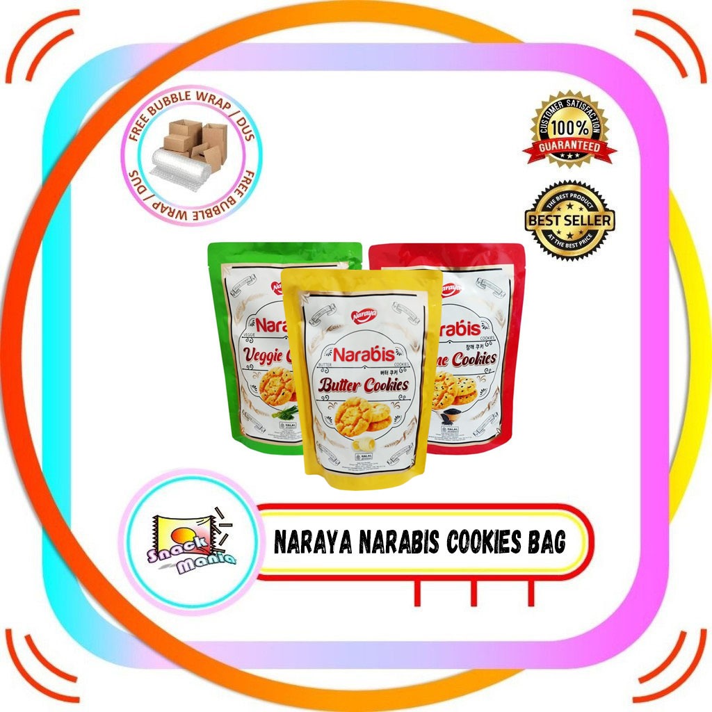 

Naraya Narabis Butter | Veggie | Sesame Cookies 220 gr BAG Kukis