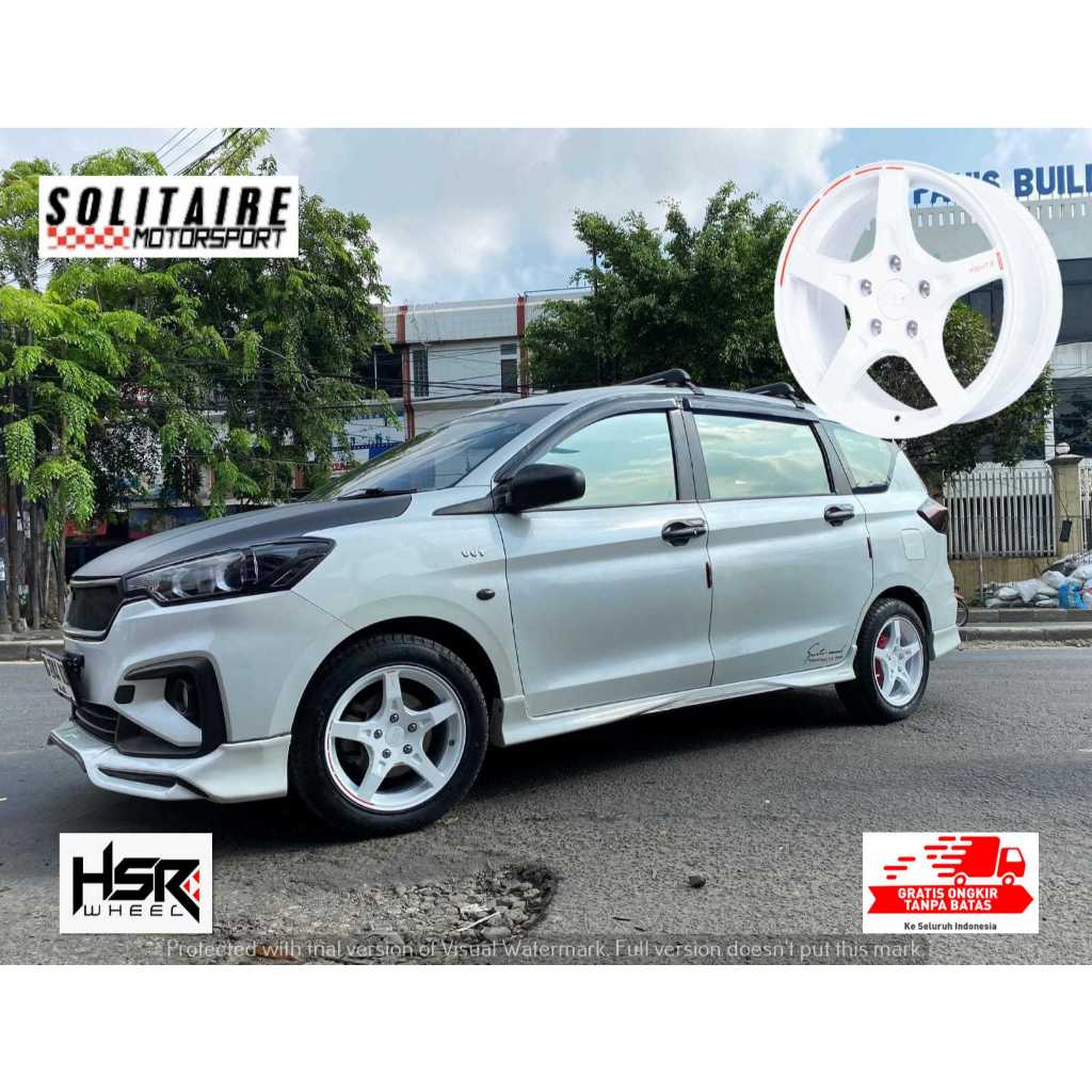 VELG RACING RING 16 MOBIL ERTIGA GLOSSY WHITE HSR PENTE PELAK MURAH FREE ONGKIR