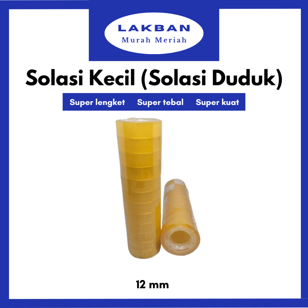 

[SLOP 12 PCS] Solasi Bening Kecil Isolasi Duduk Goldtape Lakban Kuat 8 Meter 15 Meter Isi 12 Roll Semarang Bisa Instan