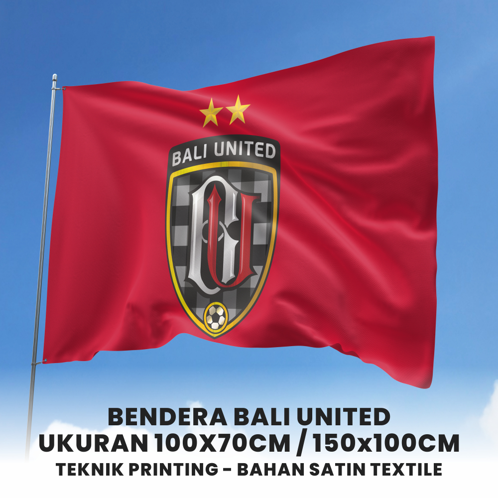 Bendera Bali United - Printing - Bahan Satin Textile