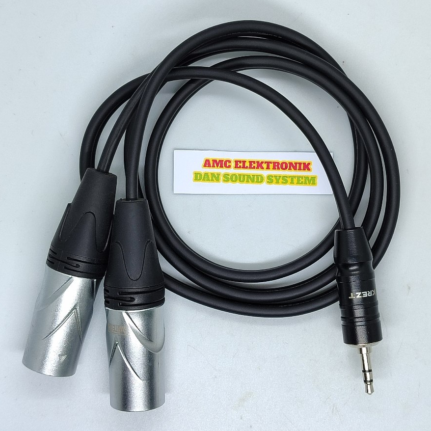 JACK 3,5 KREZT TO DUAL XLR CANON MALE DASTECH SILVER JACK INPUT HP