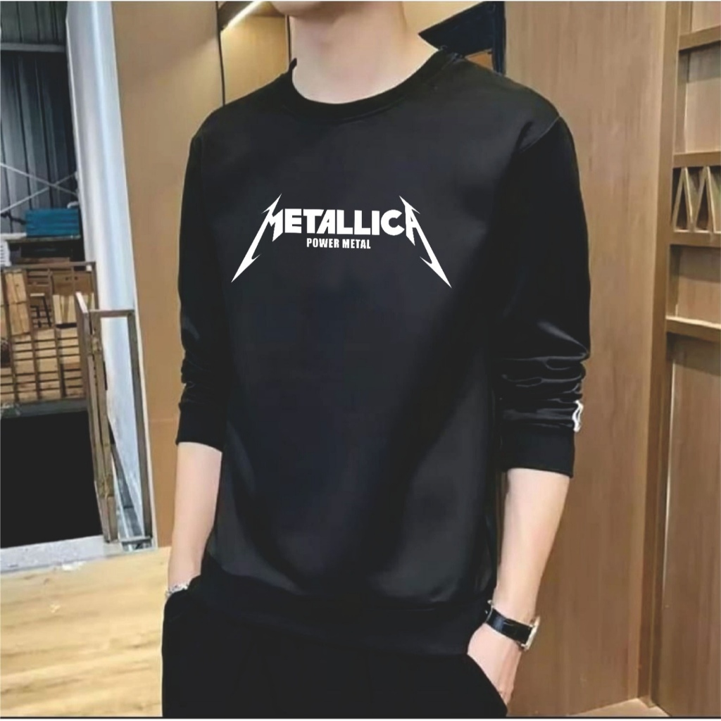 Amazing Crewneck Keren Baju Kekinian Kaos Pria Lengan Panjang Sweater Cowok Adem Nyaman Metallica