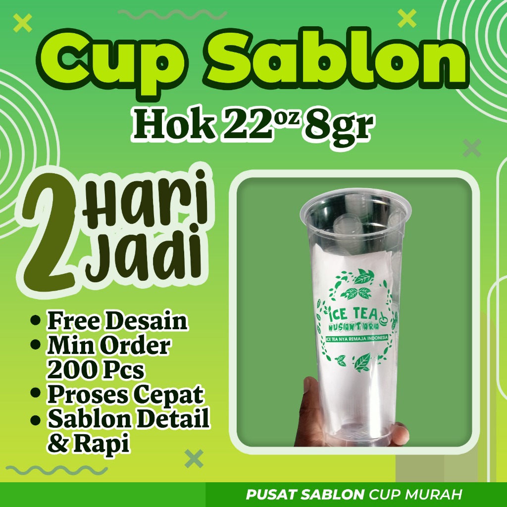 SABLON CUP MURAH HOK 22 OZ SLIM