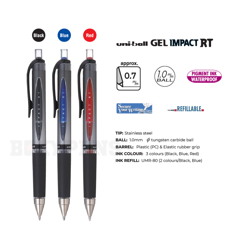 

Uniball Gel Impact RT Rollerball Pen UMN-152-10S