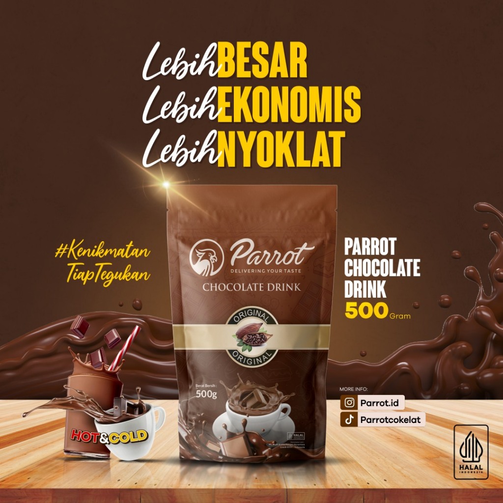 

Parrot Chocolate Drink 500g Minuman Coklat Bubuk 3 in 1