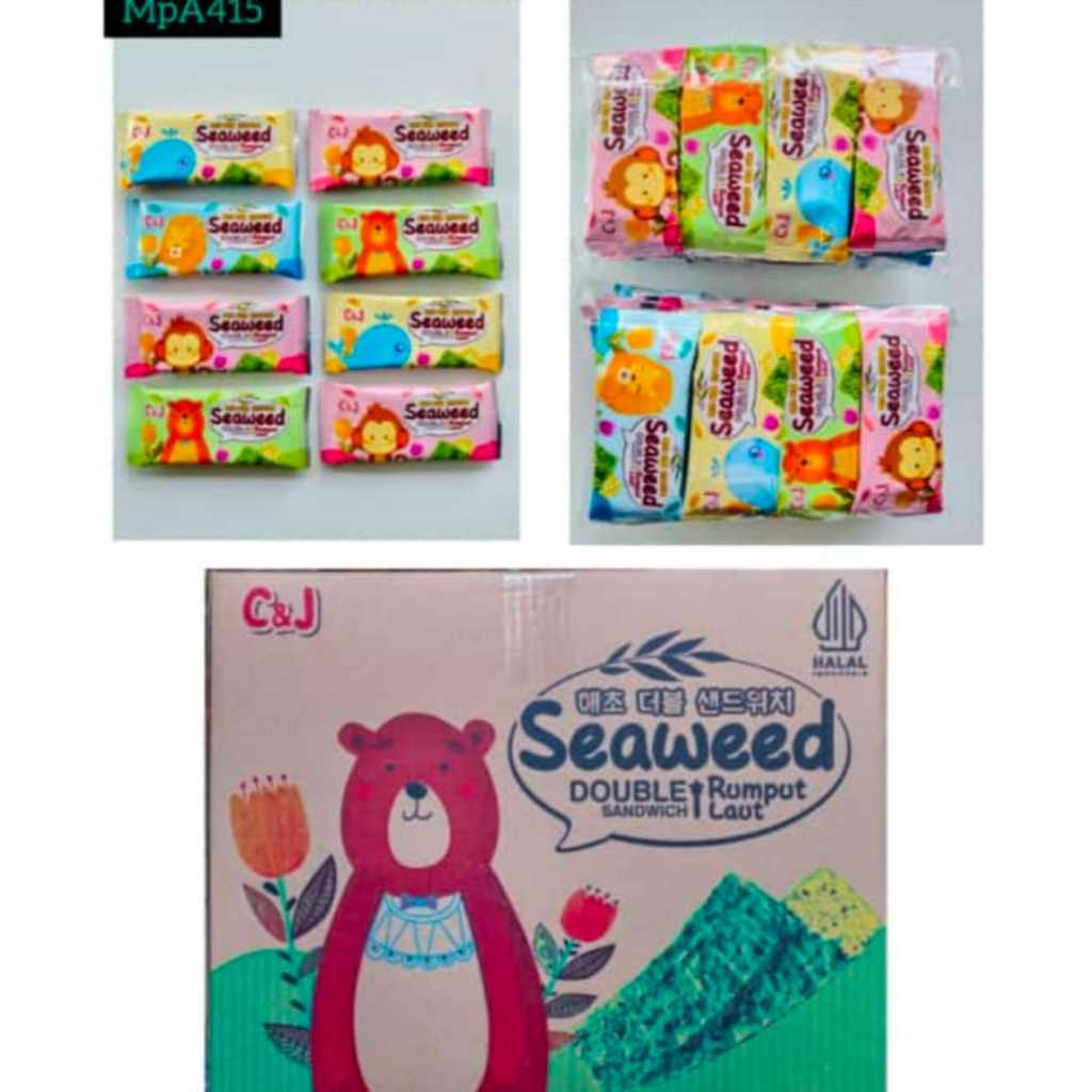 

[Pack] Snack Rumput Laut Nori Seaweed Double Sandwich Original C&J Rasa Gurih Halal Kemasan Pas Isi 20pcs