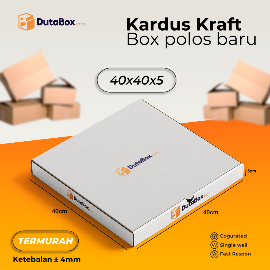 

Kardus Box Baru 40x40x5 ( Single Wall ) Kardus packing Pizza