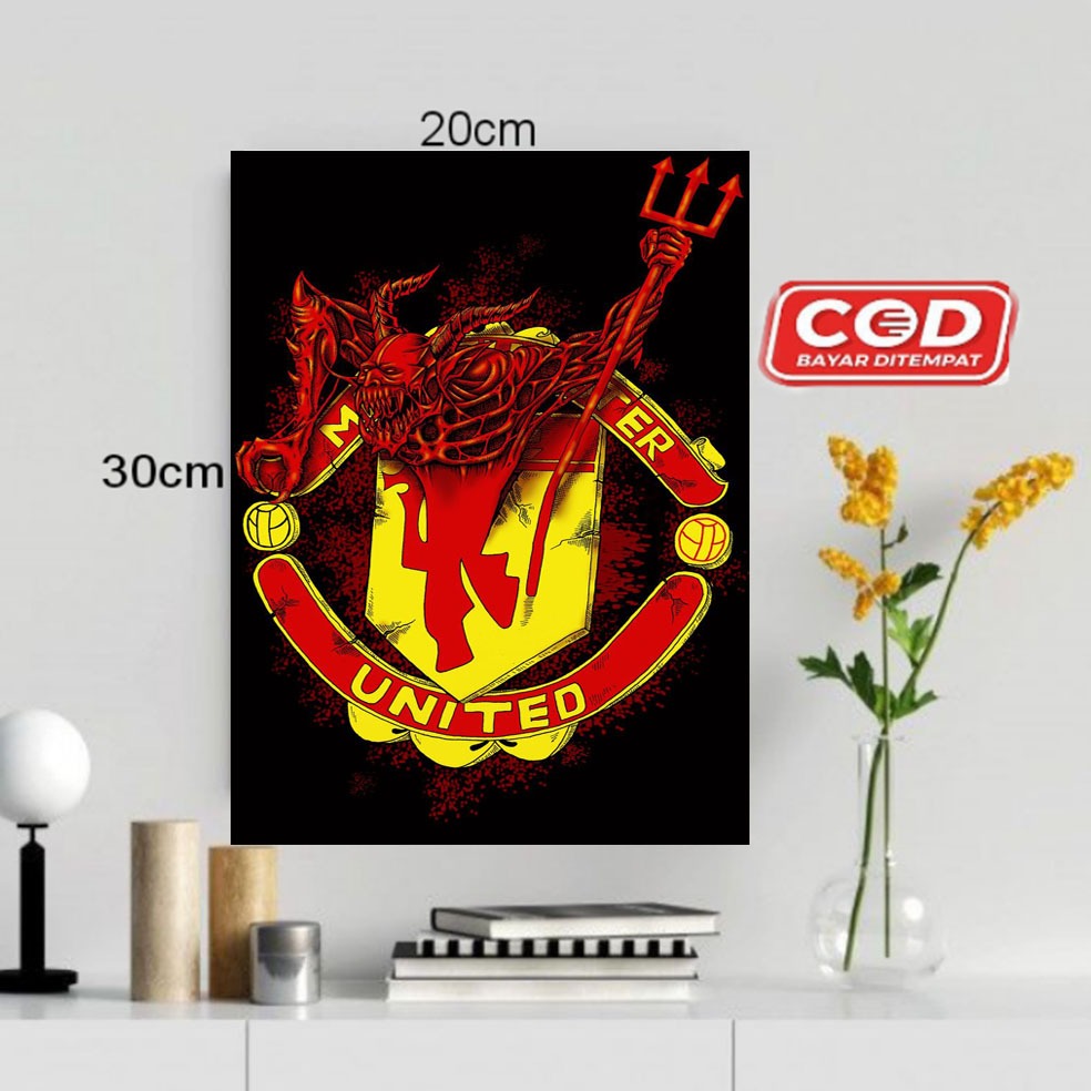HIASAN DINDING TEMA MANCHESTER UNITED/POSTER KAYU MANCHESTER UNITED/POSTER MANCHESTER UNITED