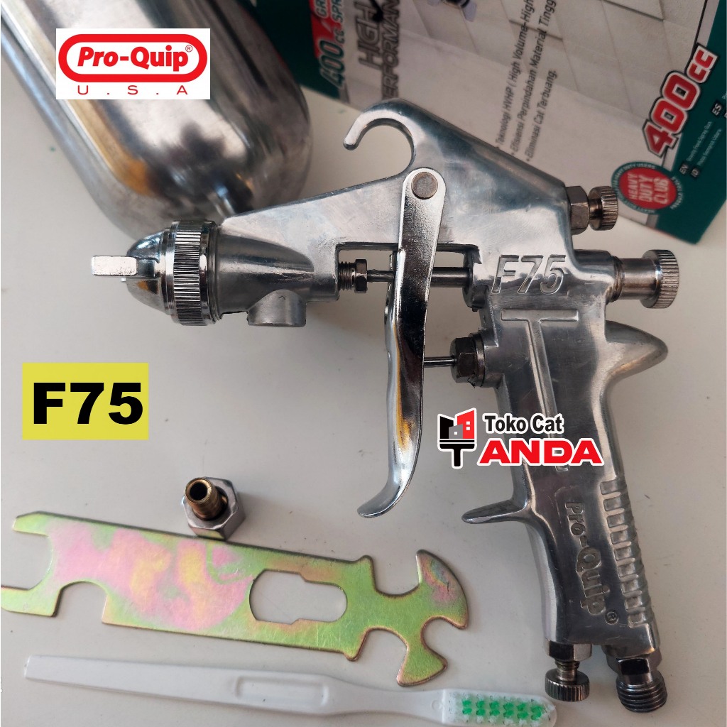 Spray Gun F75 400ml - SprayGun Pro-QUIP F75 - Semprotan Cat PREMIUM Kompresor Essen F75 - Sepet F75