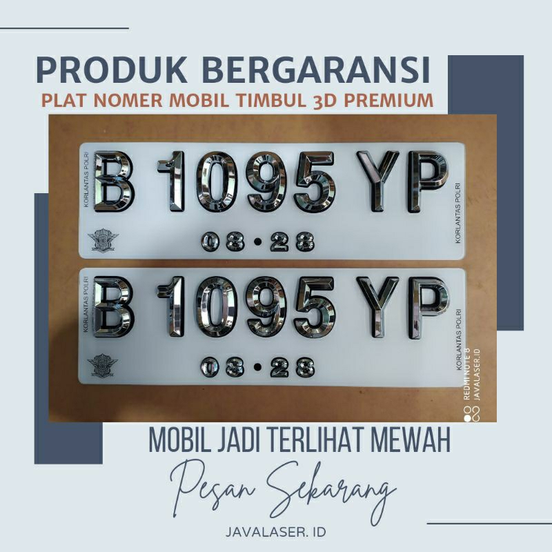 Plat Nomor Mobil Timbul 3D Premium
