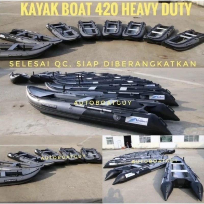 Kayak Boat Perahu Karet Mancing 420 CM Heavy Duty by AUTOBOATGUY