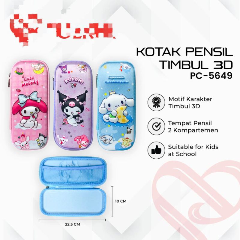 

Tempat pensil/wadah pensil premium resleting motif timbul ATK