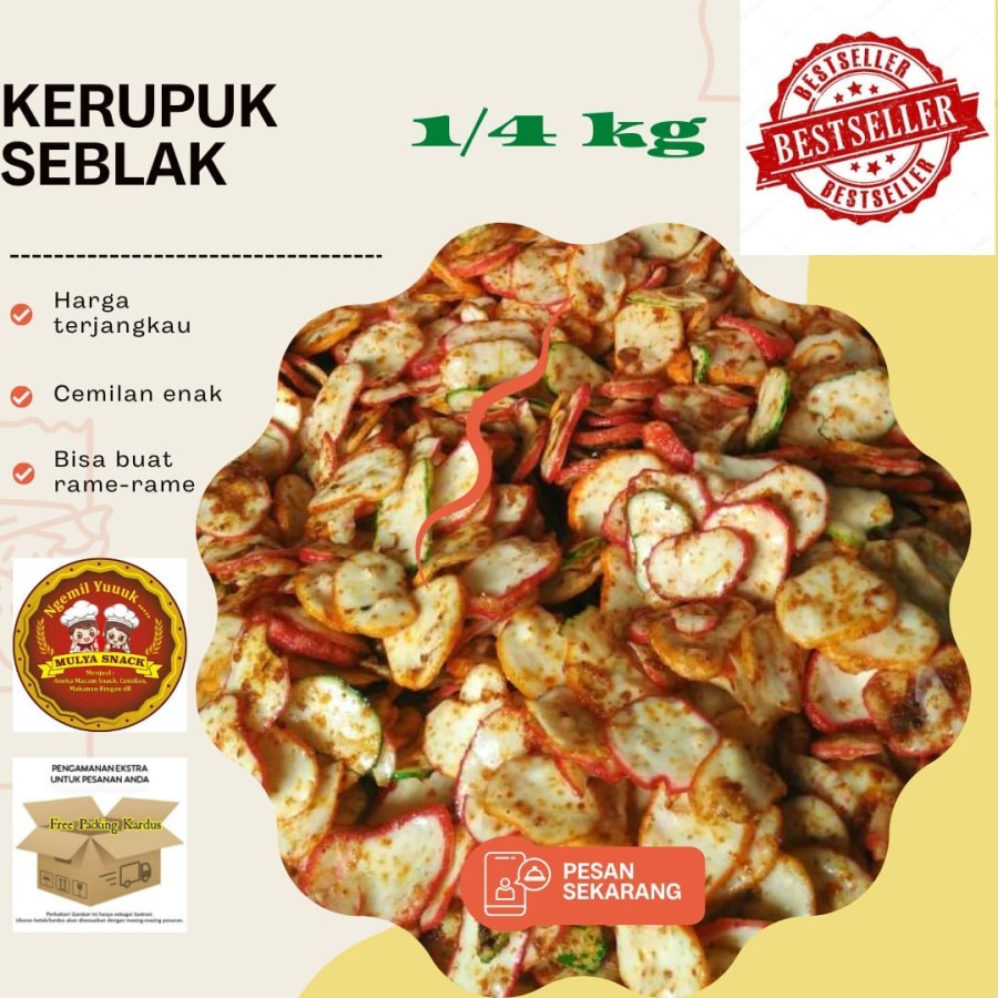 

Kerupuk seblak pedas jeruk 1/4kg / kerupuk seblak 250gr
