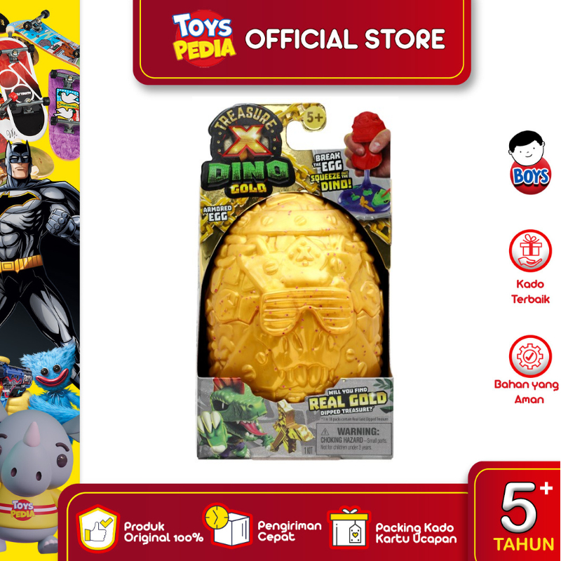 Mainan Treasure Hunt Treasure X Dino Gold S4 Armored Egg Pack