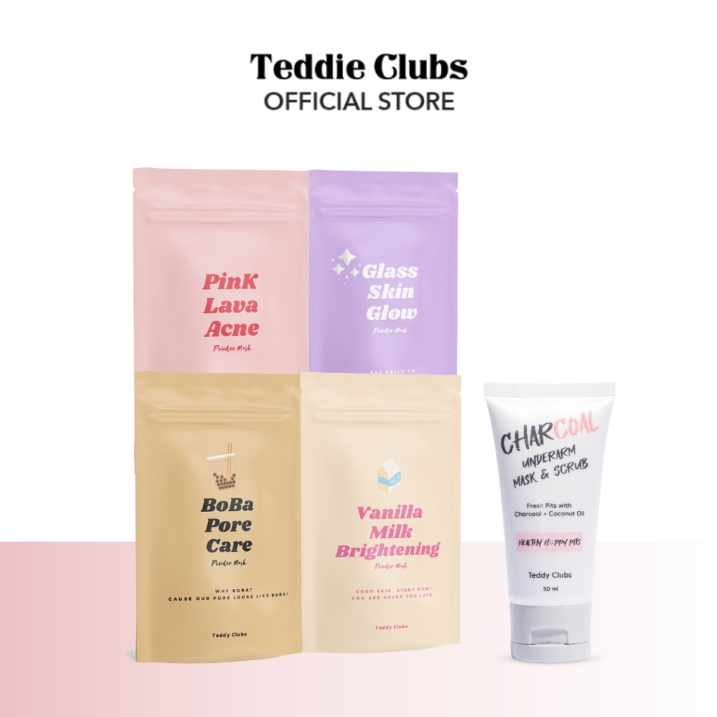 SKINHELLO - Teddy Clubs Boba Pore Care Mask - Pink Lava Acne Mask - Glass Skin Glow Mask - Vanilla M