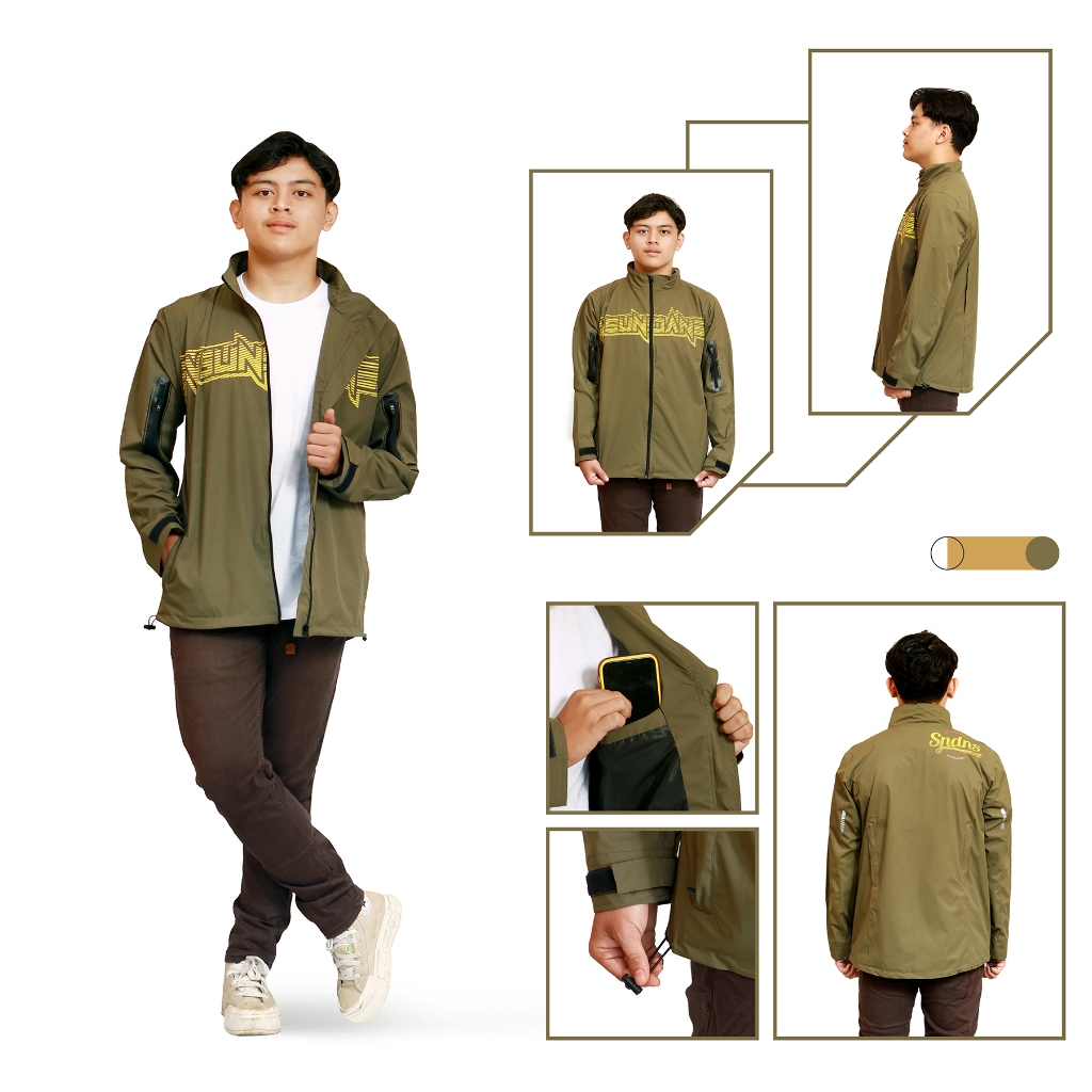 Jaket motor riding NFV SUNDANESIA pria parasit premium anti air waterproof pake reflektive