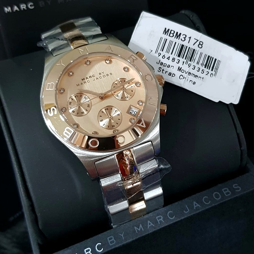 Jam Tangan Wanita MJ Blade MBM3178 Chronograph Rosegold Combi Silver Steel
