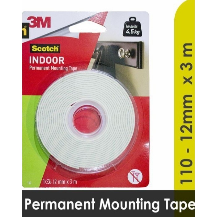 

3M Scotch Indoor Permanent Mounting Double Tape 12mm X 3M Scotch CAT 110