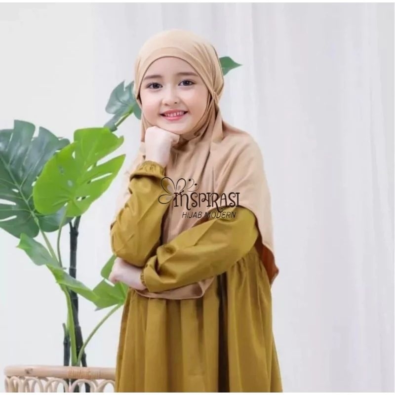 Hijab Bergo Maryam Jersey Anak Remaja 4-10 Tahun/Bergo Maryam Tali Jersey